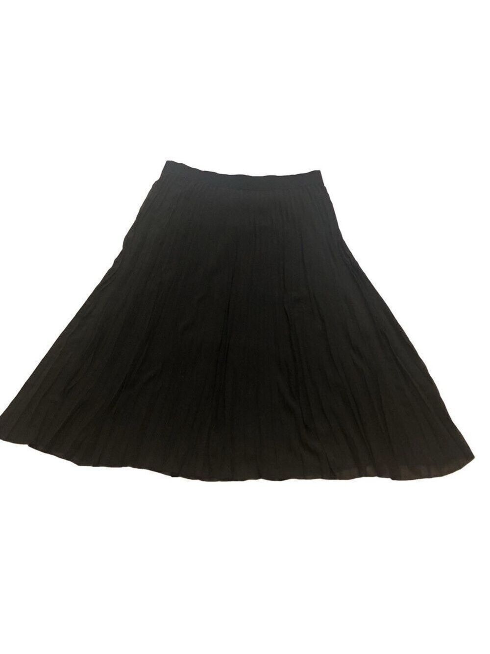 Laurie Felt Size 2X pull on pleated maxi skirt. Black semi-sheer lined festive